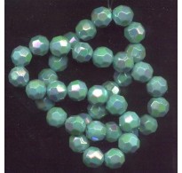 VINTAGE AB AQUA FACETED LUSTER BEADS