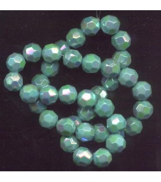 VINTAGE AB AQUA FACETED LUSTER BEADS