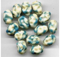 VINTAGE DRIZZLED OFF WHITE LAMPWORK BEADS