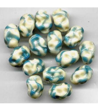 VINTAGE DRIZZLED OFF WHITE LAMPWORK BEADS