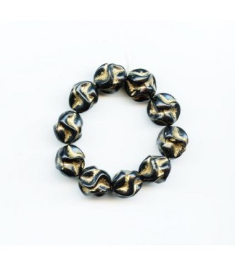 VINTAGE BLACK AND GOLD BEADS