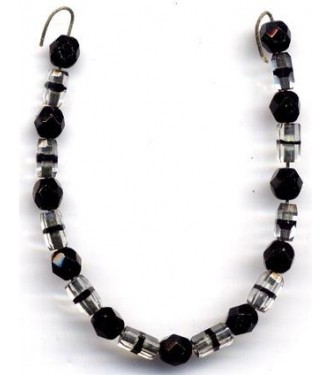 VINTAGE DECO CLEAR & BLACK CRYSTAL BEADS