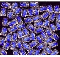 VINTAGE COBALT LAMPWORK BEADS ENCASED IN CLEAR GLASS