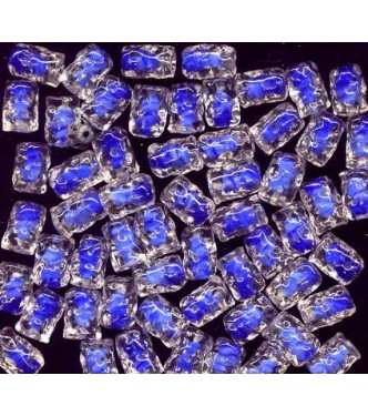 VINTAGE COBALT LAMPWORK BEADS ENCASED IN CLEAR GLASS