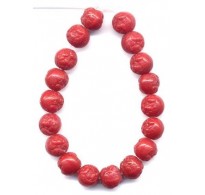 LOVELY VINTAGE MOLDED RED ROSES BEADS