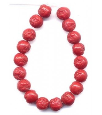 LOVELY VINTAGE MOLDED RED ROSES BEADS