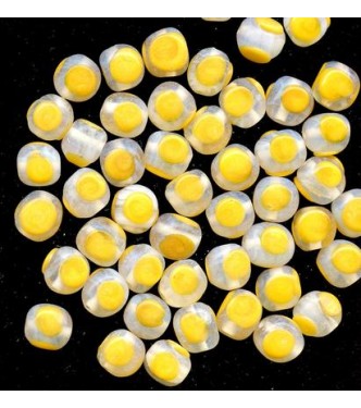 VINTAGE JAPANESE OPALESCENT & GOLDENROD DOTS