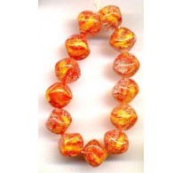 VINTAGE CORAL SUNSHINE CRACKLE NUGGETS