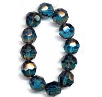 VINTAGE FACETED BLUE & GREY GIVRE BEADS