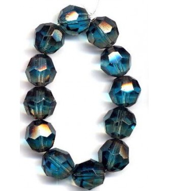 VINTAGE FACETED BLUE & GREY GIVRE BEADS