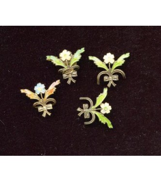 VINTAGE BRASS & ENAMEL FLOWERS