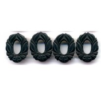 ART NOUVEAU BLACK FLORAL CONNECTORS