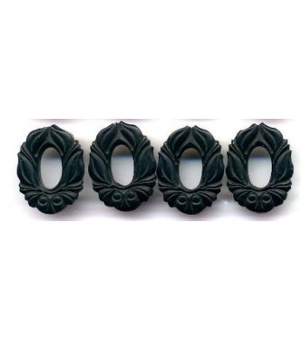 ART NOUVEAU BLACK FLORAL CONNECTORS