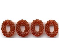 ART NOUVEAU CARNELIAN FLORAL CONNECTORS