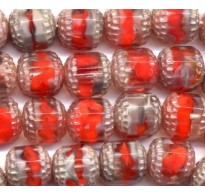 VINTAGE RED WG GIVRE WINDOW BEADS MED