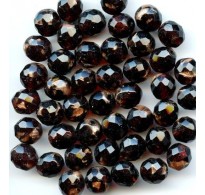 VINTAGE BLACK & AVENTURINE FACETED BEADS