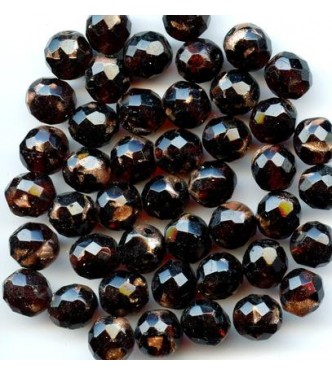 VINTAGE BLACK & AVENTURINE FACETED BEADS