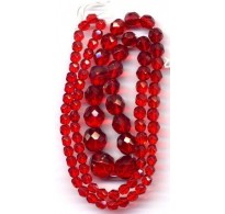 VINTAGE RED CZECH FACETED NECKLACE