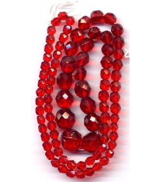 VINTAGE RED CZECH FACETED NECKLACE