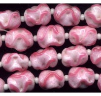 VINTAGE PINK ICED LAMPWORK BEADS