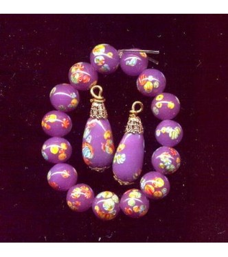 VINTAGE 8mm JAPANESE MILLEFIORI'S & MATCHIING TEARDROPS