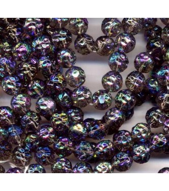 VINTAGE 8mm DIMPLED IRIDESCENT IRIS GLASS