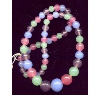 VINTAGE COLORFUL PASTEL GLASS NECKLACE