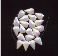 VINTAGE IRIDESCENT WHITE DROP BEADS