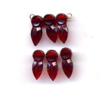 VINTAGE 1920'S CZECH GLASS RUBY PENDANTS