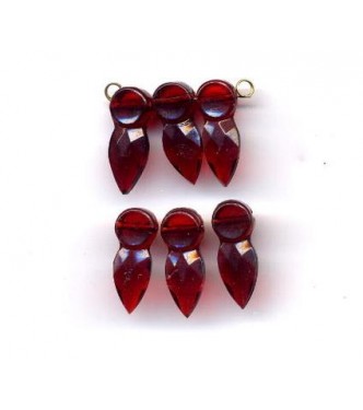 VINTAGE 1920'S CZECH GLASS RUBY PENDANTS