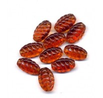 VINTAGE AMBER HONEYCOMB BEADS