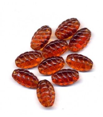 VINTAGE AMBER HONEYCOMB BEADS