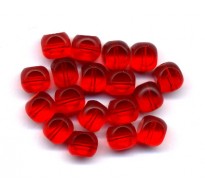 VINTAGE CHERRY RED WINDOW BEADS