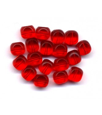 VINTAGE CHERRY RED WINDOW BEADS