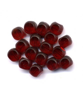 VINTAGE GARNET GLASS WINDOW BEADS