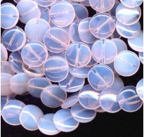 VINTAGE OPALESCENT PINK DISC BEADS