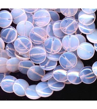 VINTAGE OPALESCENT PINK DISC BEADS