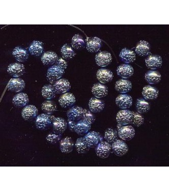 VINTAGE SHINY IRIDESCENT IRIS BUMPY BEADS