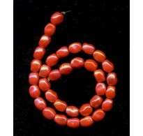 VINTAGE WEST GERMAN CORAL GLASS LUSTER BEADS