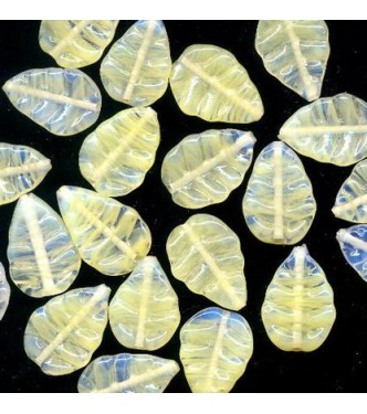 VINTAGE PALE YELLOW OPALESCENT LEAVES