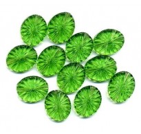 VINTAGE EMERALD GLASS STARBURST BEADS