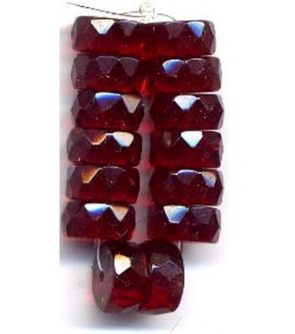 VINTAGE FACETED RUBY GLASS RONDELLS