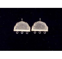 VINTAGE DECO STONE FROSTED S.S. EARRING FINDINGS