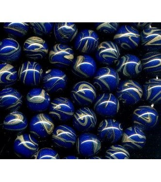 VINTAGE JAPAN COBALT PLANET EARTH BEADS