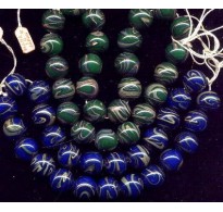 VINTAGE JAPAN COBALT PLANET EARTH BEADS (SMALL)