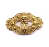 VINTAGE BRASS FLORAL FILIGREE