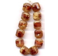 VINTAGE CARAMEL WEST GERMAN GIVRE WINDOW BEADS