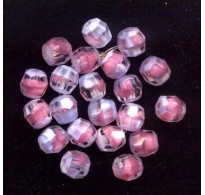 VINTAGE FACETED SPARKLING PINK & BLUE GIVRE BEADS