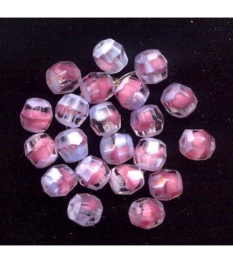 VINTAGE FACETED SPARKLING PINK & BLUE GIVRE BEADS