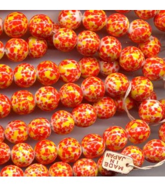 VINTAGE JAPAN ORANGE MARMALADE BEADS